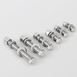 BNUOK (4 Sets) 3/8-16 x 4 Hex Head Screw Bolt,Lock