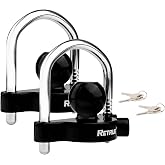 RETRUE Universal Trailer Coupler Lock, 2PC Key Alike Hitch Ball Lock, Black | Fit 1-7/8 Inch, 2 Inch, 2-5/16 Inch Coupler, Adjustable, Heavy-Duty Anti-Theft, Weather-Resistant, For RVs, Boats, Trucks