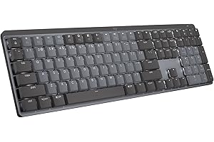 Logitech MX Mechanical Wireless Illuminated Performance Keyboard, Tactile Quiet Switches, Backlit Keys, Bluetooth, USB-C, mac