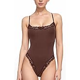 EFOGEP Women Spaghetti Strap Lace Bodysuit Tummy Control Going Out Tops Sleeveless Tank Bodysuits Top Comfy Undershirt