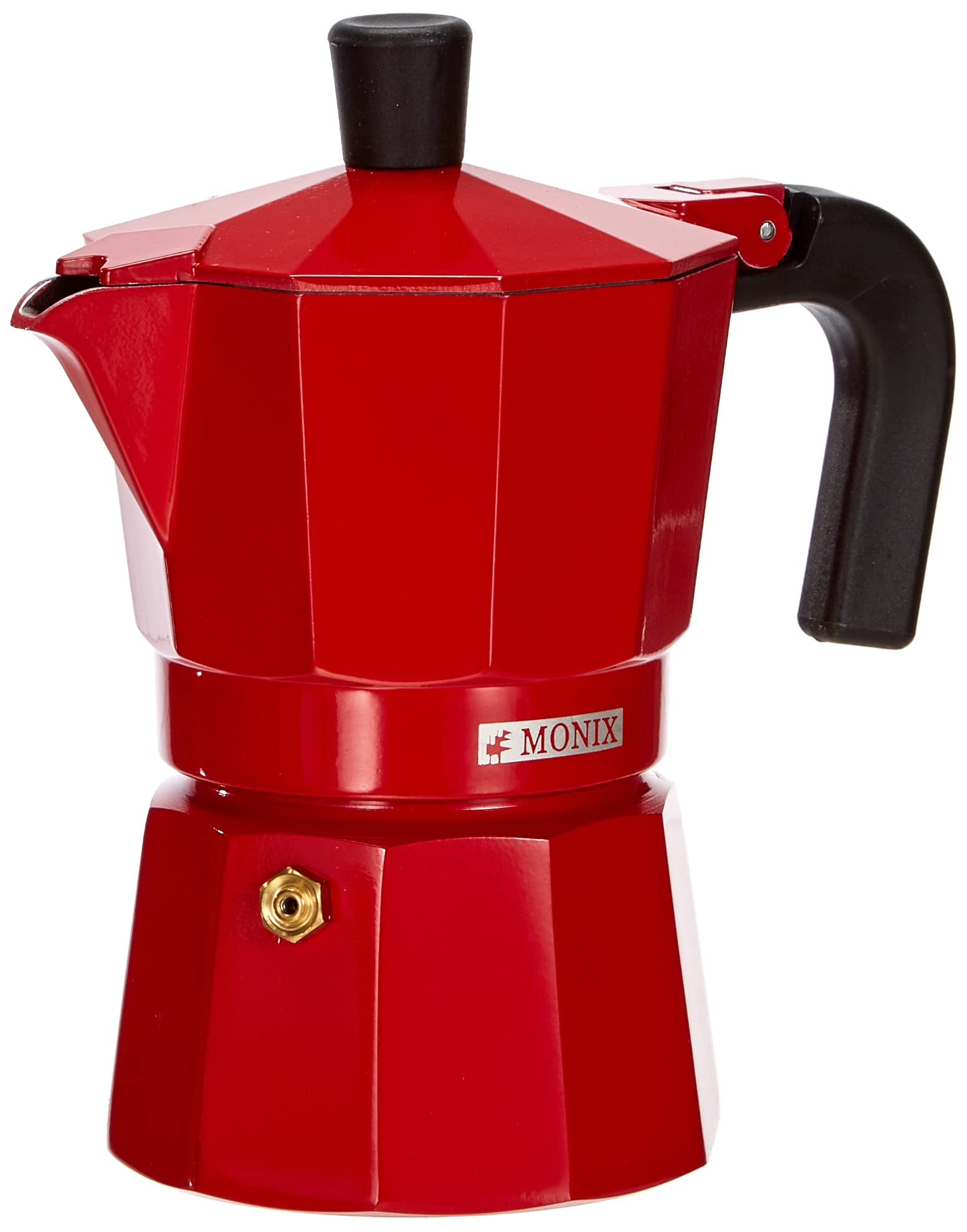 Monix Fresa Aluminium 3 Cups Coffee Maker, Red.
