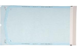 HOUSE BRAND DENTISTRY HSB 100538, Self-Seal Sterilization Pouches, Paper/Film, Blue, 7.5" X 13", Triple Seal & Heat Processed, Air-Tight, with Steam Indicator for Complete Sterilization, 200/Bx