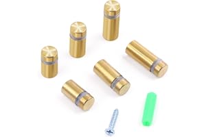 Glarks 12Pcs 1/2" x 1" Stainless Steel Standoff Screws, Sign Standoff Screws Wall Mount Glass Standoff Nails Wall Standoff Ho