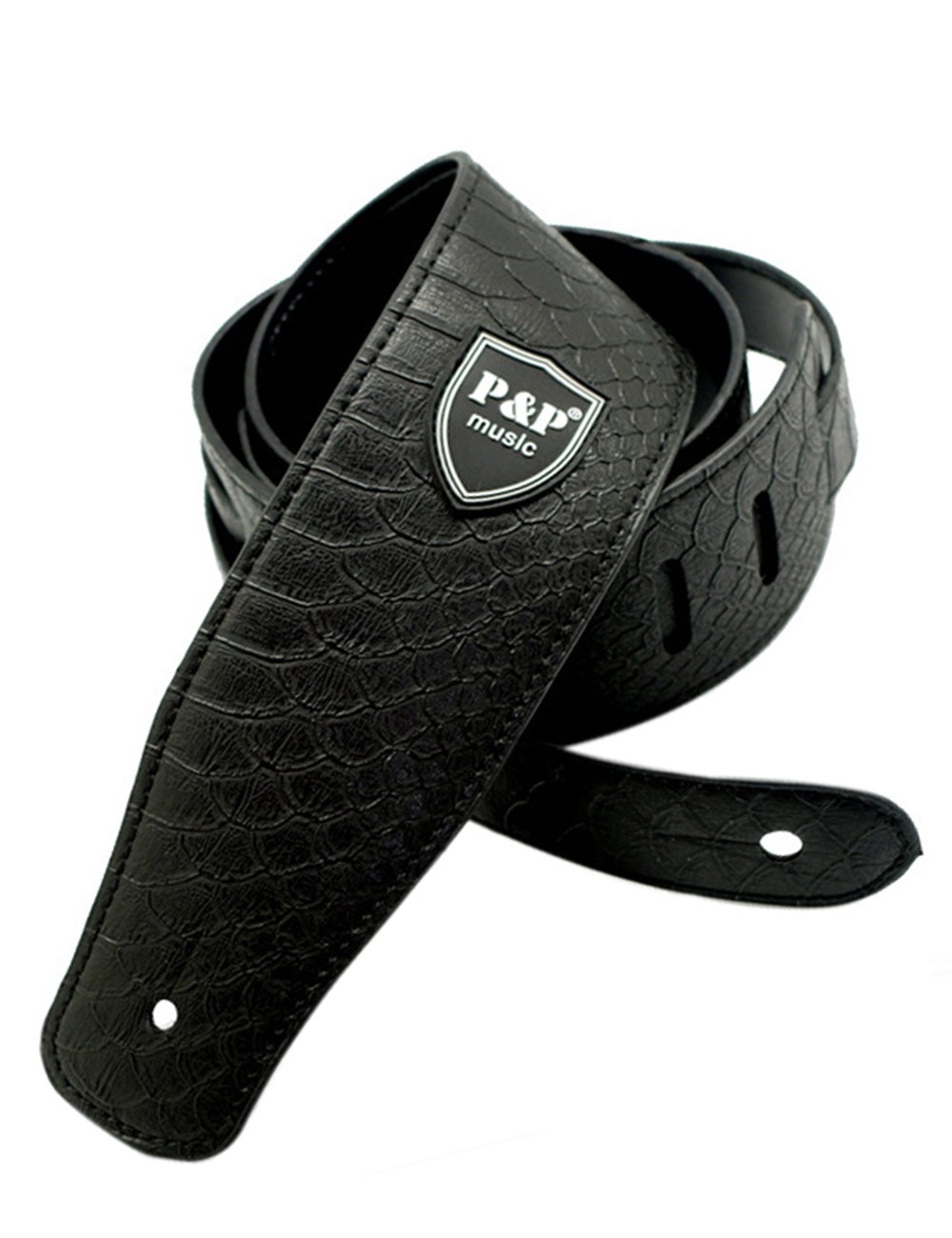 Serpentine Adjustable length Guitar Strap, PU Leather Strap For Electric Guitar, Acoustic Guitar and Bass