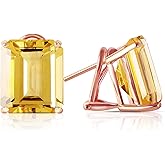 13 CTW 14k Solid Rose Gold Citrine French Clip Earrings