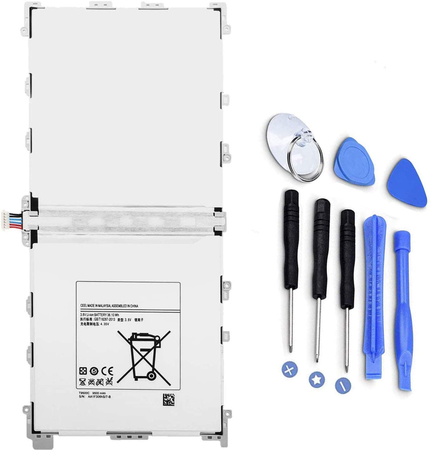 T9500E T9500C T9500C T9500U GH43-03980A Tablet Battery Replacement for Samsung Galaxy Note Pro12.2" SM-P900 SM-P901 SM-P902 SM-P905 SM-P907 P907A P9000 P9010 SM-T900 T905 (3.8V 36.1Wh 9500mAh)