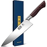 HOSHANHO 8 Inch Chef Knife for Cooking, Super Sharp High Carbon Stainless Steel Kitchen Knife, Professional Japanese Knife with Durable Wood Handle