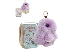 BOVVSKY Bunny Keychain with Box, Bunny Keychain with Tin, BunnyCute Plush Key chain