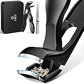 Toenail Clippers for Seniors Thick Nails, 2026 Angled Head Large Toe Nail Clippers for Men, Wide Jaw Opening Heavy Duty Fingernail Clippers