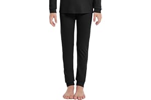 woolcano Kids Unisex 100% Merino Wool Base Layer Pants Lightweight Thermal Underwear Bottom