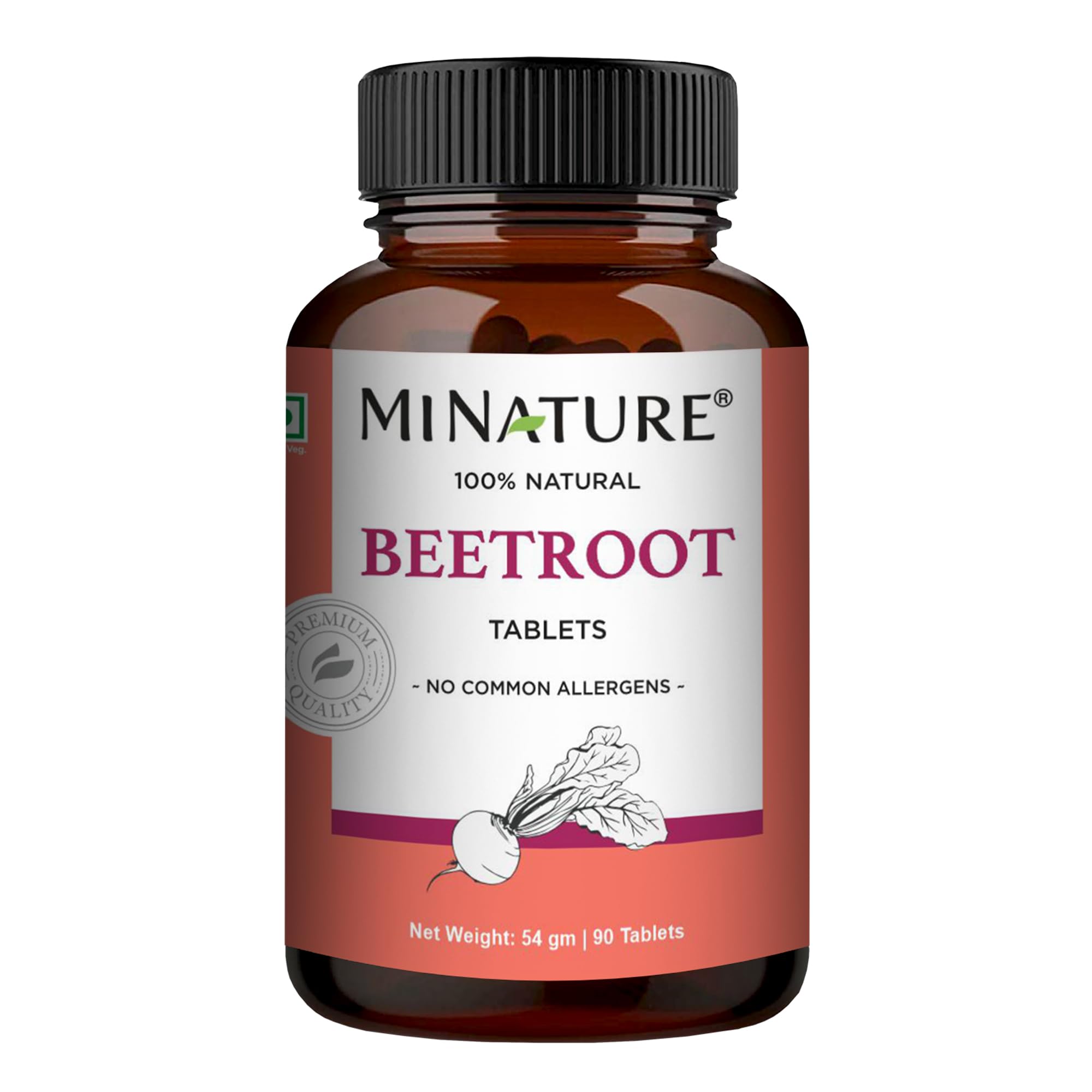 Beetroot Tablets by mi Nature | 90 Tablets, 1000 mg| Beta vulgaris | Vegan | Healthy Cardiovascular System| Energy Supplement | Enhanced Blood Flow