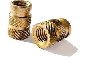 ShineNow Threaded Heat-Set Inserts Brass for Printed Plastic Parts M6 20pcs