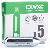 CXWXC 16g / 25g Threaded CO2 Cartridges for Bike Tires | Cartridge for CO2 Inflator with Threaded Connection, CO2 Pump for Ro