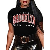 LovelyWholesale Women Graphic Tees Slogan Letter Print Casual Summer Tops Short Sleeve T Shirts