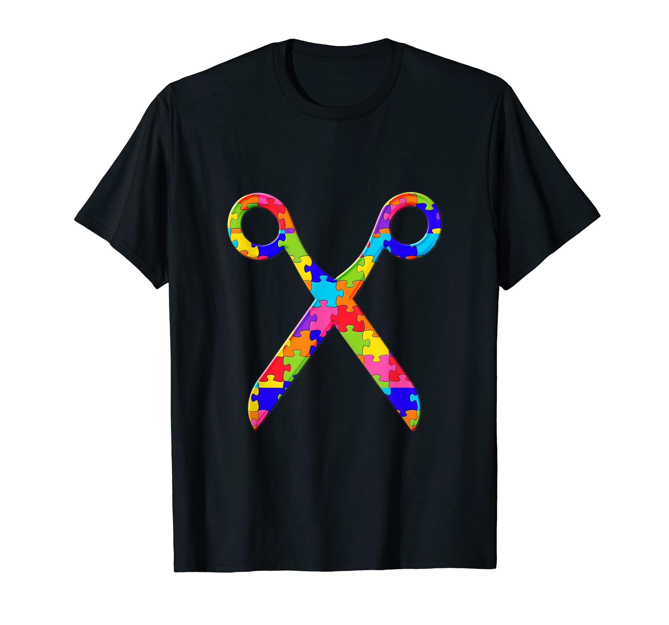 Scissors Barber Sewing Knitting Puzzle Autism Puzzle T-Shirt