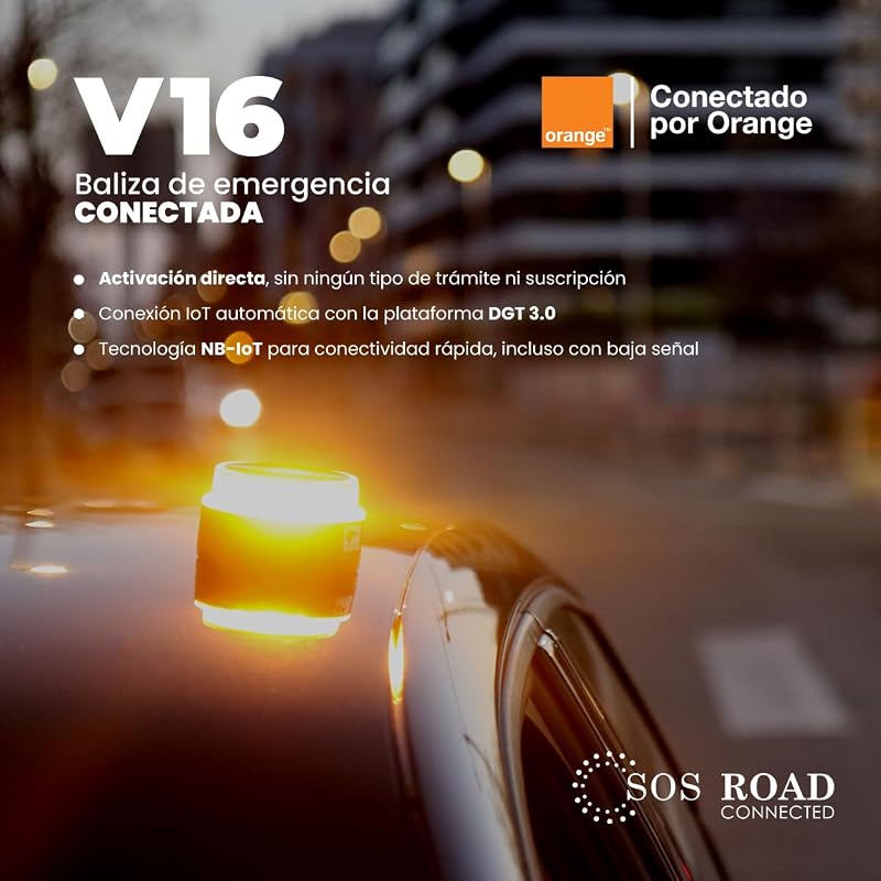 Baliza de Emergencia V16 con Geolocalización y Conexión DGT 3.0 – Uso Obligatorio Enero 2026, Señal LED Homologada para Coche, Alcance 1km, Resistente al Agua, Datos Incluidos hasta 2038 — foto 6 de 7