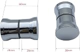 KEABATH Shower Door Knob Handle 2 Pairs Chrome Glass Door Pull 60x38mm view 3