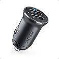 Anker Car Charger, Mini Aluminum Alloy 24W Dual USB Car Charger, PowerDrive 2 Alloy Car Adapter with Blue LED for iPhone12/11