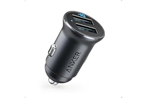 Anker Car Charger, Mini Aluminum Alloy 24W Dual USB Car Charger, PowerDrive 2 Alloy Car Adapter with Blue LED for iPhone12/11