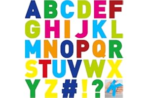 Panelee 145 Pcs 20 Sheets Large Letter Stickers 4 Inch Vinyl Alphabet Letter Number Stickers Self Adhesive Big Font Letters Number Stickers for Window Door Home Decor(Vivid Color)