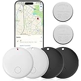 Air Trackers Tags 4 Pack Works with Find My App (iOS 14.6 Above Only) Wallet Trackers with 2 pcs Replaceable Batteries, Item Finders for Keys, Luggage, Suitcases, Loud Beep
