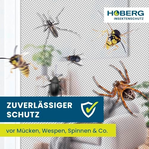 Fenster-Fliegengitter mit innovativer Magnetbefestigung | Fliegennetz bis zu 150 x 130 cm individuell zuschneidbar, kein Bohren oder Schrauben | Moskitonetz anbringen mit 16 Magneten [Schwarz]