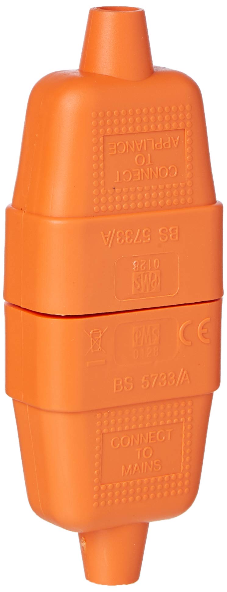 Merriway BH05740 2-Pin Flex Connector, 10 Amp, Orange
