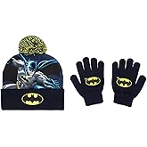 Batman Classic Bat Signal Youth Beanie and Gloves Set