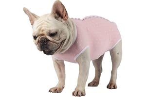 Due Felice Dog Diapers Suit Period Onesie for Female Dog Sanitary Panties Male Doggy Heat Diapers Cover Fit for Small Medium Dogs Pink Dots/XS