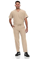 Hey Collection Men Stretch Scrubs Set V-Neck Scrub