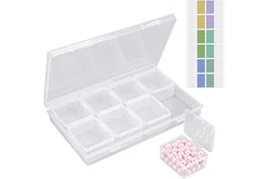 Cosics Bead Organizers and Storage, Clear Plastic Bead Storage Containers with 8 Mini Storage Case for Small Projects, DIY Craft Jewelry, Stickers, False Nails, Screws, Seeds