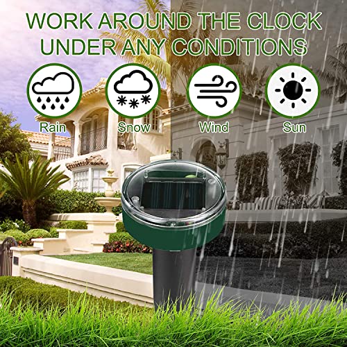 Solar Mole Repellent 8 Pack Outdoor Ultrasonic Gopher Control Spikes