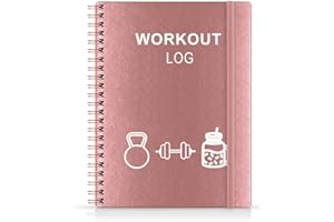 NOKINGO Workout Journal - A5 Fitness Journal/Workout Log Book to Track Weight Loss, GYM Journal, Bodybuilding Progress-Daily Health/Wellness Tracker, Exercise Journal for Women, Pink PU Cover Fitness Planner