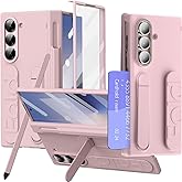 NINKI Wallet with Card Holder for Samsung Galaxy Z Fold 7 Phone Case with S Pen Slot & Stylus, Cute Kickstand for Samsung Z Fold 7 Hand Strap Cover Girly Z Fold 7 Case with Screen Protector Women Pink