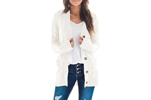 ZESICA Women's 2024 Fall Casual Long Sleeve Button Down Open Front Cable Knit Cardigan Sweater Coat
