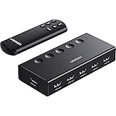 UGREEN HDMI Switch 5 in 1 Out 4K@60Hz, HDMI Splitter with Remote 5 Port Switcher Selector Box Support 3D CEC HDR HDCP2.2 Compatible with PS5/4/3 Xbox Nintendo Switch Roku TV Fire Stick Black