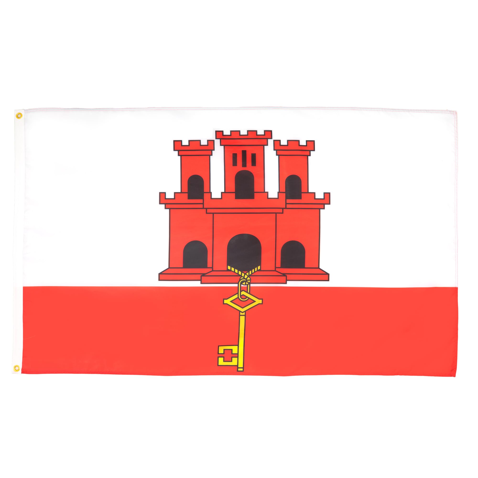 AZ FLAG - Gibraltar Flag - 2x3 Ft - 100D Polyester Gibraltarian Banner with Two Metal Grommets - Fade Resistant - Vivid Colors - 2' x 3' Feet - 90x60 Cm — image 1