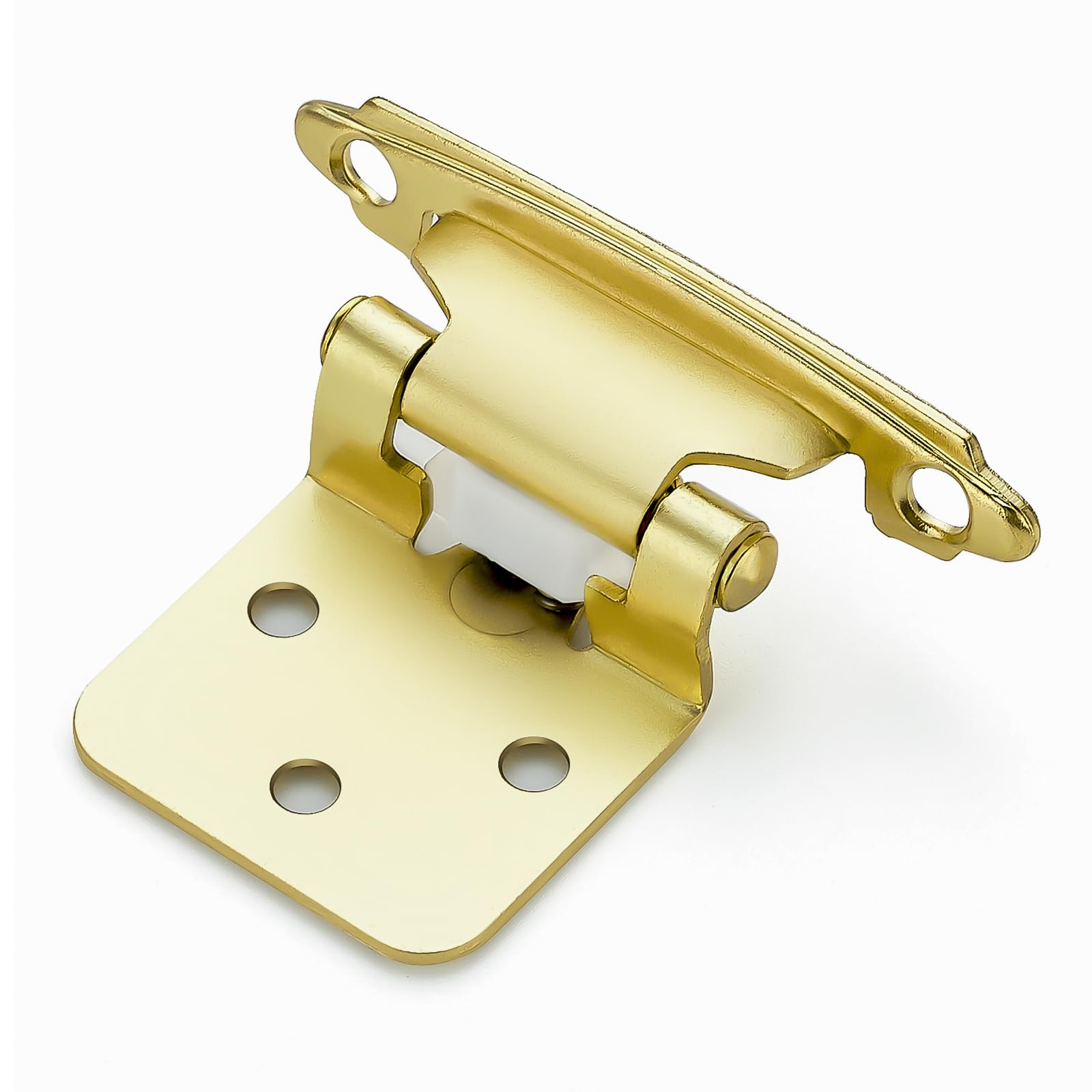 Photo 1 of Ravinte 30 Pack (15 Pairs) 1/2 inch Overlay Cabinet Hinges, Self-Closing Semi-Concealed Face Mount, Satin Brass Decorative Hardware with Door Bumpers for Kitchen & Cupboard Doors, Gold