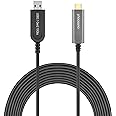 USB A to C Fiber Optical Extension Cable USB 3.2 Gen2 10Gbps 15M 50FT Compatible with Microsoft Azure Logitech Camera Aver &V