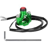 CNC Engine Start Kill Switch with Backplate for Dirt Bike ATV Scooter Green | Engine stop start switch fits KLX450 KLX250 KLX110 CR125 CRF250 CRF450 XR250 dirt bikes, ATVs, scooters, quads