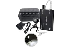 Denshine Portable Head Light Lamp for Dental Surgical Medical Binocular Loupe (Black) Ship from USA