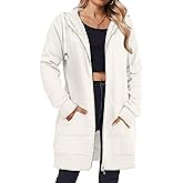 Zeagoo Women's Zip Up Hoodies Long Tunic Sweatshirts Oversized Fleece Casual Long Sleeve 2026 Fall Hoodie Jacket Coat