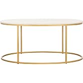 SAFAVIEH Home Collection Tage White/Gold Marble Coffee Table (Fully Assembled)