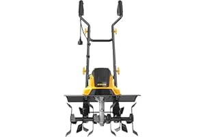 EVEAGE Electric Corded Garden Tiller and Cultivator, 120V 18-Inch 13.5AMP Rototiller Tool, 4'' - 8'' Tilling Depth Foldable Handle 6x4 Tines