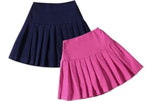 Neutocd Toddler Baby Girls Skirts Skorts Elastic High Waist Plain Pleated Skirts for Girls Running Sports Tennis Skater Skirt