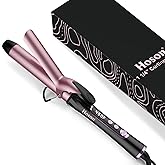 1 1/4 inch Curling Iron, Dual Voltage Hair Curling Iron Heat up to 450°F, Professiona Curling Wand Ceramic Tourmaline(Rose Gold)