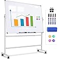 ZHIDIAN Rolling White Board 36x24 in, Dry Erase Board with Stand, Double-Sided Magnetic Mobile Whiteboard, Height-Adjustable for Office Classroom and Home