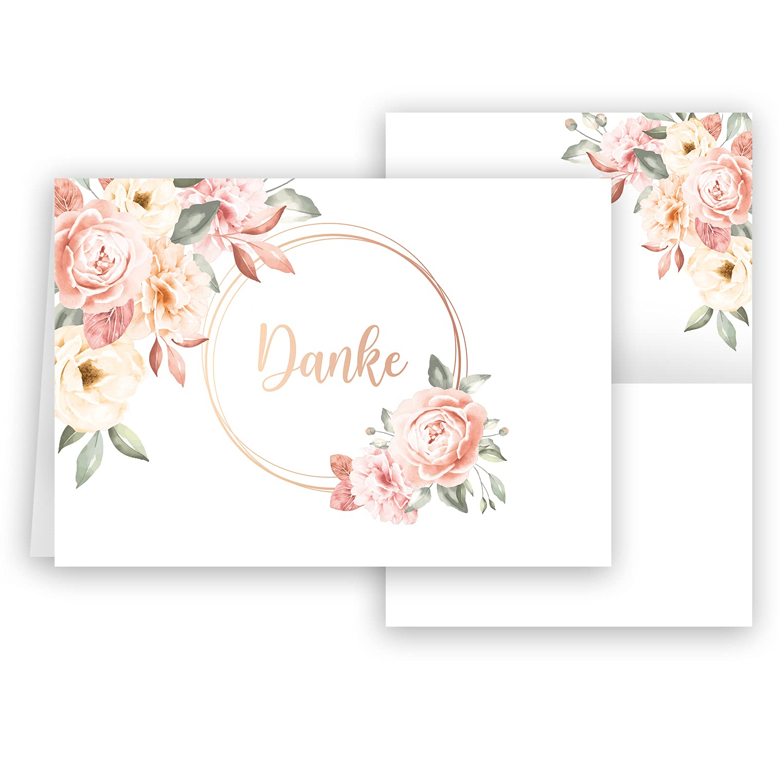 10 Thank You Cards with Envelope Roses Thank You Card Folding Cards Thank You Wedding Celebration Anniversary Mourning Cards Thank You Cards Business Stylish