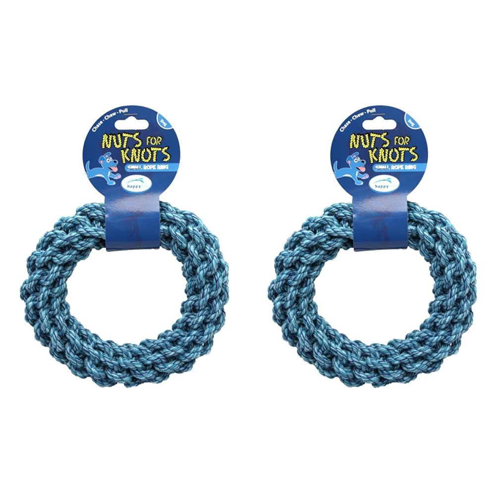Nuts For Knots Rope Ring Dog Toy, Large, Assorted Colours (Pack of 2)