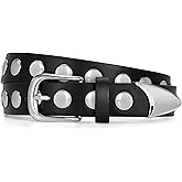 JASGOOD Women Fashion Leather Belt Punk Studded Belt for Jeans Pants Dresses